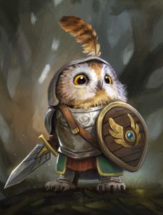 Owl Knight Knight Owl, Creature Fantasy, Concept Art World, Art Mignon, Dnd Art, Owl Art, 영감을 주는 캐릭터