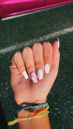 Nails For Teens, Nail Design Glitter, Teen Nails, Summer Vsco, Fake Nails Designs, Spring Acrylic Nails