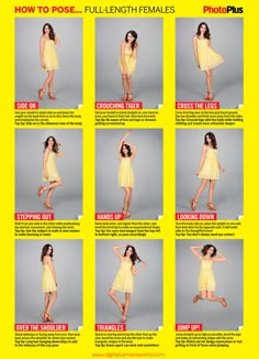 a poster with instructions on how to wear the same dress for different times and shapes