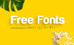 a yellow background with the words free font, best wishes on it and a pile of popcorn