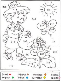 a coloring page with numbers and pictures for children