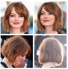 Short Lob, Emma Stone Hair, Short Hair With Bangs, Cut My Hair, Emma Stone, Hair Dos, Bobs Haircuts, Hair Day, Hairstyles With Bangs