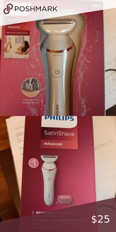 Phillips Satin Shave SatinShave advanced  Wet and Dry cordless shaver +1 Bikini trimming comb. Experience less cuts and irritation on your legs, bikini area and body with our most advanced shaving system designed for women. A 2 in 1 shaver and bikini trimmer. 2018 Beauty Award Winner NIB, never used Phillips Makeup Brushes & Tools Beauty Awards, Face Skin Care, Makeup Tools Brushes, Award Winner, Face Skin, Wet And Dry, Makeup Brushes, Womens Makeup, Shaving