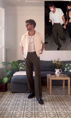 Semi Elegant Outfits Men, Men’s Brown Suit Outfit, Mens Shorts Outfits Formal, Men’s Christmas Dinner Outfits, Mens Outfit Semi Formal, Men’s Turtle Neck Outfit, Relaxed Wedding Suit Groom Outfit, Men’s Gen Z Fashion, Class Outfit College Men