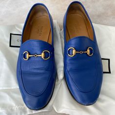 Gucci Loafers Blue Color Size 37. Comes With The Shoe Dust Bags Gucci Loafer Blue, Gucci Jordaan Loafer, Gucci Jordaan, Gucci Loafers, Shoes Gucci, Flat Color, Gucci Shoes, Flat Shoes Women, Loafer Flats