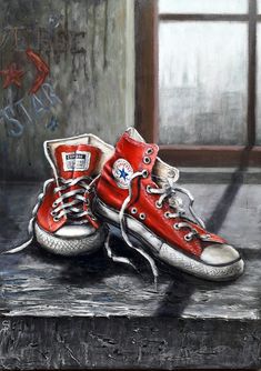 Converser art painting akrilic Converse Tennis Shoes, Converse Classic, Shoes Wallpaper, Art Assignments, Arte Punk, Mens Fashion Illustration, Paint Photography, Crazy Wallpaper