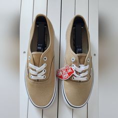 Vans Authentic Men/Women Shoes Light Beige. Size: 6men. 7.5women. Vans Women, Shoes Vans, Women Sneakers, Vans Authentic, Womens Vans, Vans Shoes, Light Beige, Womens Shoes Sneakers, Womens Sneakers