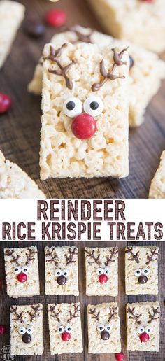 reindeer rice krispie treats are the perfect treat for christmas