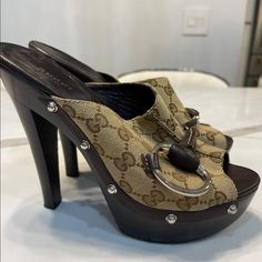 Wonderful Shoe!! Worn Twice Great Condition !!! Size 38 Gucci Heels, Gucci Shoes, Shoes Women Heels, Shoes Heels, Monogram, Gucci, Women Shoes, Heels, Women Shopping