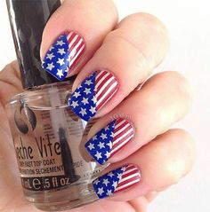 4th of July Patriot Nails, Fireworks Nails, Flag Nail Art, 4th July Nails, American Flag Nails