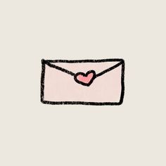 an envelope with a heart drawn on it