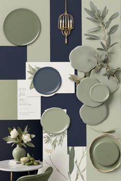 Color harmony, Navy and Sage Green, Perfect pairing, 2024 Good Color Schemes For Bedrooms, Sage Colour Living Room, Navy And Green Master Bedrooms Decor, Sage Green And Navy Blue Bedroom Ideas, Gray Navy Sage Bedroom, What Color Furniture With Sage Green Walls, Navy Green Living Room Decor, Sage Navy And Cream Bedroom, Navy Green Bathroom