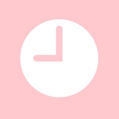 a white clock on a pink background with the time eleven o'clock in the center