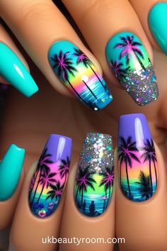 Bright nails are colorful and eye-catching, perfect for adding a pop of excitement to any look.  They are also a great choice for summer!  This post contains 39 ideas for bright nails, including: simple, cute, inspo, classy, elegant, fun, funky, edgy, neon, ideas, art, summer, designs, acrylic, short, for spring, almond. Simple Summer Nail Designs Short Nails, 2024 Summer Nail Ideas, White Nail Designs Summer, Summer Nail Art 2024, Summer Nail 2024, Popsicle Nails, Beach Nail Ideas, Tropical Nail Designs