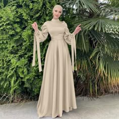 Satin Dress Hijab, Turkish Dress, Solid Maxi Dress, Mode Abaya, Muslim Dress, Abaya Dress, Crewneck Dress, Satin Maxi Dress, Hijab Dress