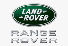 the land rover range rover logo is shown in white and green with silver lettering on it