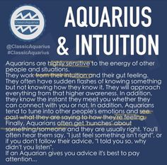 the aquarius and inutition text on a blue background