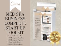 Looking to launch your MedSpa business? Look no further than our Med Spa Business Complete Start Up Toolkit! Our toolkit comes complete with everything you need to create a successful and professional MedSpa business, including MedSpa Instagram Captions, Med Spa Client Intake Forms & Liability Release Forms to ensure a seamless and safe experience for all your clients as well as professionally designed Botox and filler templates, Med Spa templates, and Botox Instagram templates. Our Med Spa Soci Med Spa Social Media, Botox Instagram, Spa Social Media, Spa Business Plan, Med Spa Marketing, Spa Marketing, Esthetician Marketing, Spa Business, Content Planner