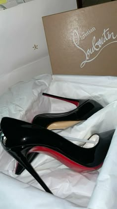 Red bottom heals #redbottoms #ysl #heels Black High Heels Red Bottoms, Ref Bottom Heels, Ysl Red Heels, Ysl Heels Red Bottoms, Black And Red High Heels, Heels For Prom Black, Heals For Dresses, Black Heels Red Bottoms, Black Heels With Red Bottoms