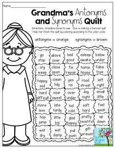 grandma's antonys and sunnyns quilt worksheet for kids to learn