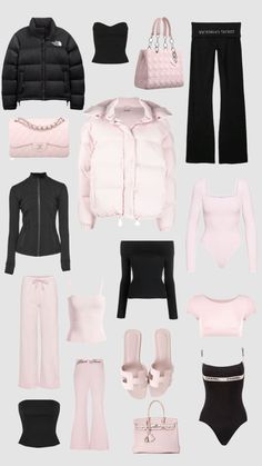 Wonyoungism Outfits, Pink Black Aesthetic, Outfit Shuffles, Winter Coquette, Outfit Inspo Winter, Aesthetic Girly, Outfit Inspo Casual, Cute Lazy Day Outfits, Simple Trendy Outfits