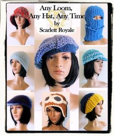 Scarlett Royale Loom Knit Pattern eBook: Any Hat, Any Loom, Any Time Pattern Loom Knitting Hats, Fun Loom, Loom Hats, Loom Knit Hat, Knifty Knitter, Loom Craft, Knitting Hat, Knitting Hats, Peg Loom