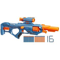 Nerf Elite 2.0 Eaglepoint RD-8 Blaster, Detachable Scope and Barrel, 16 Darts. Customize the Nerf Elite 2.0 Eaglepoint RD-8 blaster for any mission! This Nerf dart blaster includes an attachable scope and attachable barrel so you can create different blaster styles as you gear up for Nerf games. Go lean and mean with the core blaster, add the scope to line up your targets, add the barrel for distance targeting -- you're ready for whatever the battle brings with the Eaglepoint RD-8 blaster. The r Nerf Accessories, Outdoor Toys For Boys, Summer Outdoor Games, Nerf Games, Super Soaker, Nerf Darts, Pump Action, Water Blaster, Nerf Toys