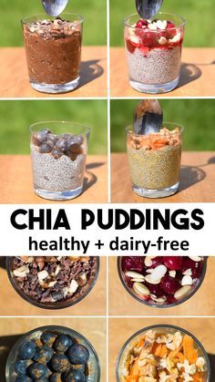 chia puddings are healthy and dairy - free for the whole family to enjoy