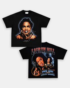 LAURYN HILL TEE - [DS] – GAME CHANGERS Graphic Tees Black, Pirate Gifts, Graphic Shirt Design, Lauryn Hill, Graphic Design Trends, Black Artists, Fun Prints, Graphic Shirts, Vintage Prints