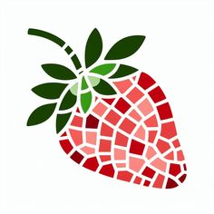 Use this strawberry template to make your mosaic. Ready to print and use! Mosaic Stencils Templates, Things To Mosaic, Simple Mosaic Designs, Easy Mosaic Patterns Free Printable, Mosiacs Projects Diy, Strawberry Mosaic, Free Mosaic Patterns Templates Simple, Free Mosaic Patterns Templates Design, Mosaic Projects For Beginners