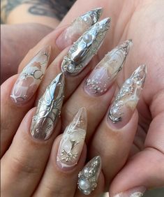 Punk Nails, Manicure Y Pedicure, Funky Nails, Pretty Acrylic Nails, Types Of Nails, Creative Nails