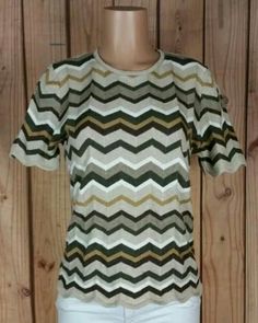 ALFRED DUNNER Women's Size Petite M Short Sleeve Chevron Pattern Knit Shirt Top   Size: Petite M  Measurements (laying flat): Bust 20" / Length 23"  Material: Acrylic  Color: Multi-colored  #alfreddunner #clothing #boutiques #style #shop #shopping #whatstrending #women #clothes #ebaystore #store #sale #womensclothes #womensfashion #ontrend #shopmycloset #ebay #fashion #clothesforsale #forsale #fashionista #womenswear #shoponline #fashiontrends #instacloset #instasale #instashop #instastyle #inst Alfred Dunner, Chevron Pattern, Knit Shirt, Acrylic Colors