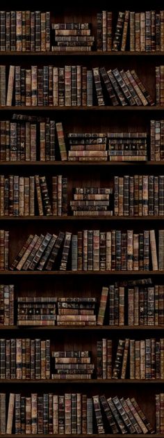 a book shelf filled with lots of books