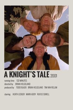 a knight's tale movie poster with four men looking up at the camera and smiling