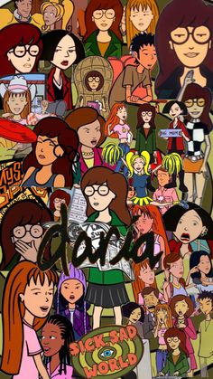 an image of many people with glasses and cartoon characters on their faces, all in different colors