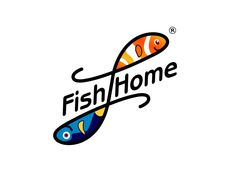 the fish home logo is shown on a white background