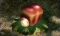 picture of breadbug, a pikmin enemy. it looks like a low-poly loaf of bread with a vacant little face sticking out. the breadbug is sitting in a nest of leaves. Rock Pikmin, Nintendo Girl, Ketchup And Mustard, I Love Games, Cute Video, Dumpster Fire, Love Games, New Painting