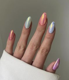 chrome nails, chrome summer nails, summer nails, nail designs , nail ideas, summer nail 2024 trends, nails summer Multicolour Chrome Nails, Crom Nails, Nail Designs For The Summer, Chrome Summer Nails, Summer Chrome Nails, Summer 2024 Trends, Chrome Nail Designs, Red Chrome Nails, Pearl Chrome