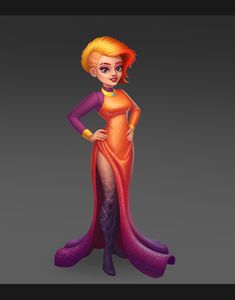 a cartoon character is standing with her hands on her hips