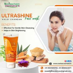 ULTRASHINE HALDI CHANDAN FACEWASH: -Effective For Gentle Skin Cleansing -Helps in Skin Brightening Visit: https://www.swisscosmed.in/ Call at: +91-9805523671 Email us: sls.thirdparty@gmail.com #franchise #pcd #pcdfranchise #pharmafranchise #derma #dermafranchise #dermarange #dermabusiness #dermapcd #pcdderma Skin Cleansing, For Skin Care, Skin Care Products, Care Products, Skin Care