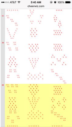 an iphone screen showing the different letters and numbers in red, yellow, and blue