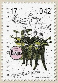 a stamp with the beatles on it