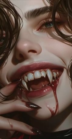 Female Vampire, Arte Peculiar, Dark Artwork, Vampire Girls, Ange Demon, Blood Art, World Of Darkness