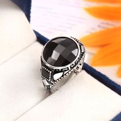 Mind Blowing Turkish Ring Handmade 925 Sterling Silver Jewelry Black Onyx Stone Ring Gift For Men CO- 090 Hand Made Item Gemstone:- Black Onyx Gemstone Shape :- Round Gem Color: Black ( Same Color Seen In Picture ) Band Color:- Silver Materials: Silver, Stone Metal Purity:- 925 Sterling Silver ( Hallmark 925 ) Quantity :- 1 Piece Ring Weight :- 8 Grams Style: Minimalist Ring Size:- 10 1/2 US Packaging Quantity :- 1 Country of Manufacturing - Turkey NOTE : Gemstone is 100% Genuine & Natural. We are capturing the image in lamp light. So there may be small difference in real quality & image. Measurement and Weight are close to Approximations. : We also Welcome Wholesale Orders and Custom ORDERS. : We are able to do all kind of drills and we won't charge for that. : We are also able to make an Turkish Ring, Turkish Rings, Black Onyx Stone, Jewelry Black, Onyx Stone, Size 10 Rings, Minimalist Rings, Mind Blowing, Ring Handmade