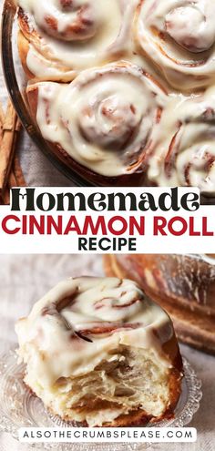 cinnamon roll recipe with icing on top