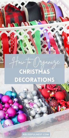 christmas decorations with text overlay how to organize christmas decorations