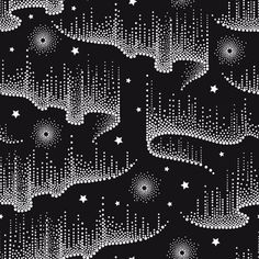 an abstract black and white background with stars in the night sky, as well as dots