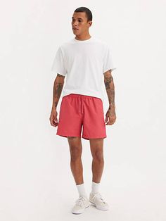 We took our XX Chinos and reinvented them as a pair of modern, roomy shorts. These XX Chino Easy Shorts feature an elasticized waist and keep you casually put together without looking like you tried too hard. A pair of modern, relaxed shorts Cut with extra room in the seat and thigh With an elasticized waistband and external drawstring Crafted with a blend of cotton and nylon Features a 6-inch inseam Extra Room, Try Harder, Men's Shorts, You Tried, Mens Shorts, Levi's, Like You, Red, Clothes