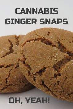 three ginger snaps are stacked on top of each other with the caption, oh yeah