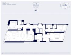 the floor plan for an apartment building with four bedroom and two bathroom areas, including one living